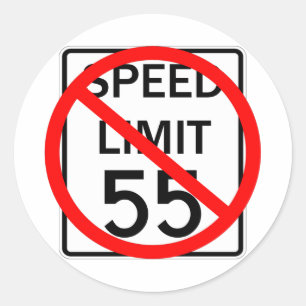 No 55 mph Speed Limit Sign Runder Aufkleber