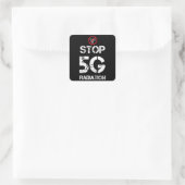No 5G bitte - Anti 5G Radiation Geschenk Quadratischer Aufkleber (Tasche)