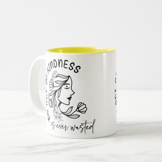 No Act of Kindness Is Ever Wasted Kindness Matter Zweifarbige Tasse (Vorderseite Links)