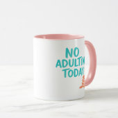 No Adulting Today Funny Relaxed Message Combo Mug Tasse (VorderseiteRechts)