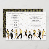 NO AGE Art Deco/Great Gatsby/1920s Birthday Party Einladung (Vorne/Hinten)