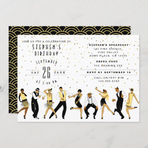 NO AGE Art Deco/Great Gatsby/1920s Birthday Party Einladung