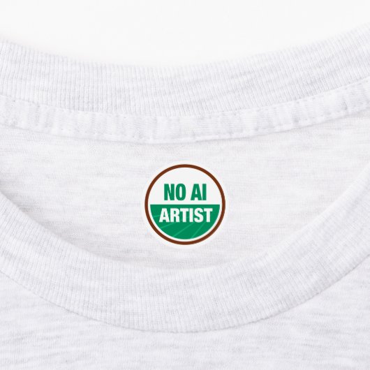 No AI Art Certification Label Etiketten (Befestigt)