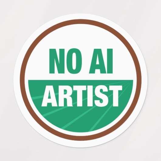 No AI Art Certification Label Etiketten (Design 1)