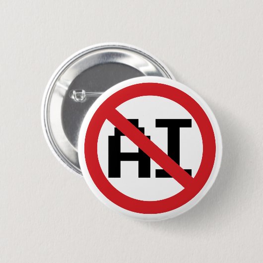 No AI Artificial Intelligence - Resist AI Button (Vorne & Hinten)