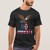 No Amnesty Bold Eagle Patriotic T - Shirt Design - (Vorderseite)