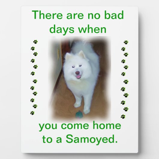 No Bad days - Samoyed plaque Fotoplatte (Vorderseite)