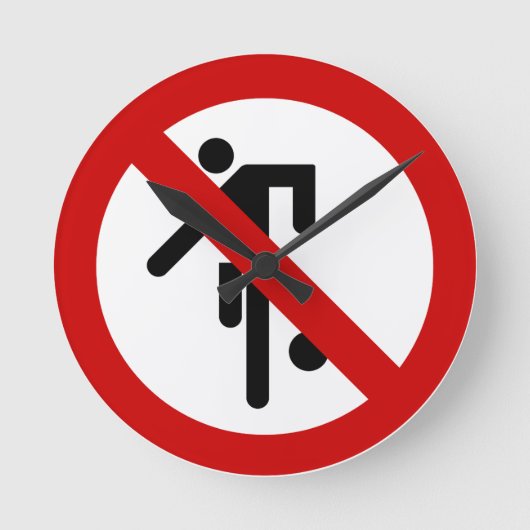 NO Ball Games ⚠ Thai Park ⚠ Runde Wanduhr (Vorderseite)