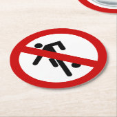 NO Ball Games ⚠ Thai Park ⚠ Runder Pappuntersetzer (Angewinkelt)