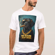 No Bark Just Boss – Powerful Dog with Cigar & Gold