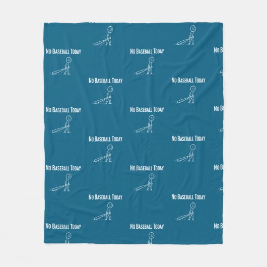 No Baseball Today Sad Stick Figure Baseball lovers Fleecedecke (Vorderseite)