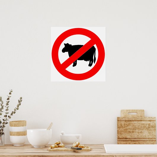 No Beef Sign Poster (Küche)