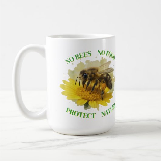 No Bees No Food – Protect Nature Tasse (Links)