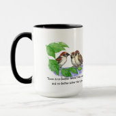 "No Better Friends Sister Quote Bird Family" Tasse (Links)