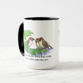 "No Better Friends Sister Quote Bird Family" Tasse (Vorderseite Links)