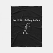 No Bike Riding Today Funny Stick Figure Motorcycle Fleecedecke (Vorderseite)