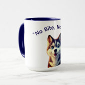 No Bite No Fun Dog Meme Mug Tasse (Vorderseite Links)
