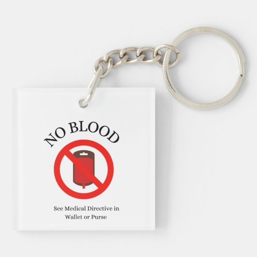 "No blood" keychains Schlüsselanhänger (Rückseite)