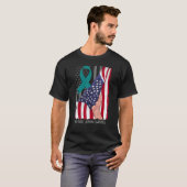 No Body Shaming Shirt Awareness American Flag Teal (Vorne ganz)