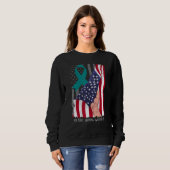 No Body Shaming Shirt Awareness American Flag Teal (Vorne ganz)