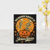 No Bones About It Jesus Saves Christian Halloween Karte (Gelbe Blume)
