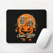No Bones About It Jesus Saves Christian Halloween  Mousepad (Mit Mouse)