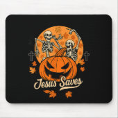 No Bones About It Jesus Saves Christian Halloween Mousepad (Vorne)