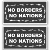 No Borders No Nations Aufkleber-Pack Aufkleber (Vorderseite)