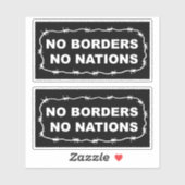 No Borders No Nations Aufkleber-Pack Aufkleber (Blatt)