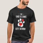 No Bouvier des Flandres Left Behind Dog Walker T-Shirt (Vorderseite)