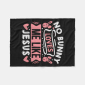 No Bunny Loves Me Like Jesus Premium Tri-blend Fleecedecke (Vorderseite (Horizontal))