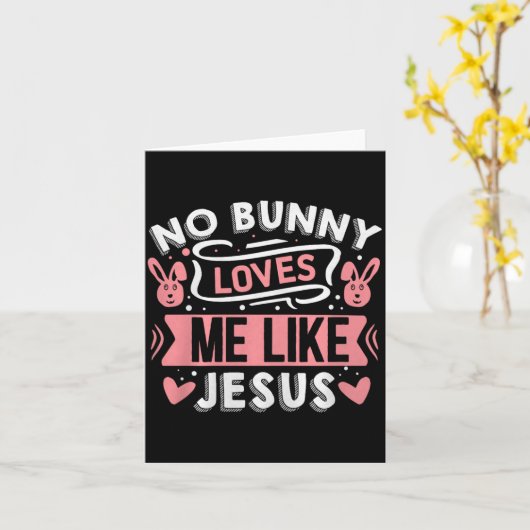 No Bunny Loves Me Like Jesus Premium Tri-blend Karte (Gelbe Blume)