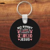 No Bunny Loves Me Like Jesus Premium Tri-blend  Schlüsselanhänger (Vorderseite)
