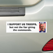 no-bush-war-2008, STÜTZE ICH US-TRUPPEN, aber Autoaufkleber (Auf Auto)