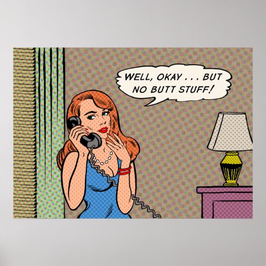 "No Butt Stuff“-Poster im Retro-Stil Poster (Vorne)