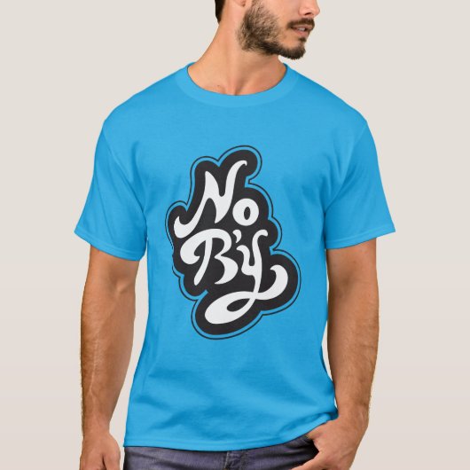 No B'y (Schwarz und Weiß) Dunkler T - Shirt (Vorderseite)
