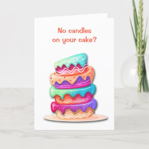 No Candles Funny Birthday Card Karte