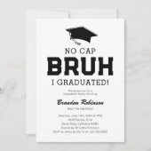 No Cap Bruh Graduation Party Einladung (Vorderseite)