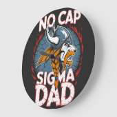 No Cap Sigma Dad Viking Grafik T-Shirt für Väter Große Wanduhr (Winkel)