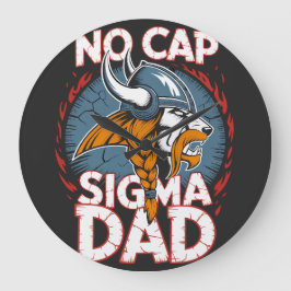 No Cap Sigma Dad Viking Grafik T-Shirt für Väter Große Wanduhr