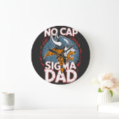 No Cap Sigma Dad Viking Grafik T-Shirt für Väter Große Wanduhr (Zuhause)