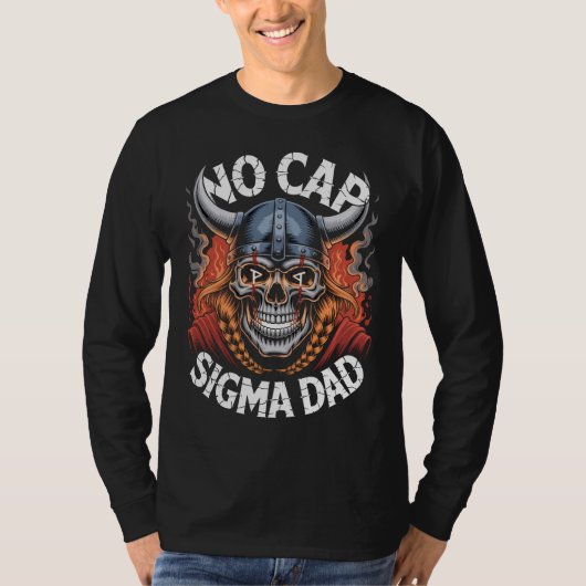 No Cap Sigma Dad Viking Skull Tee for Fathers (Vorderseite)