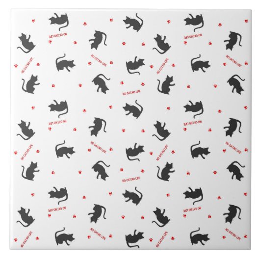 NO　CAT,　NO　LIFE　ホワイト　   FLIESE (Vorderseite)