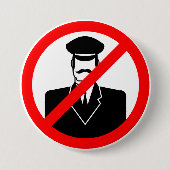 No Chauffeur Allowed Symbol Funny Warning Button (Vorderseite)
