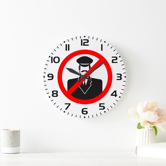 No Chauffeur Allowed Symbol Funny Warning Große Wanduhr