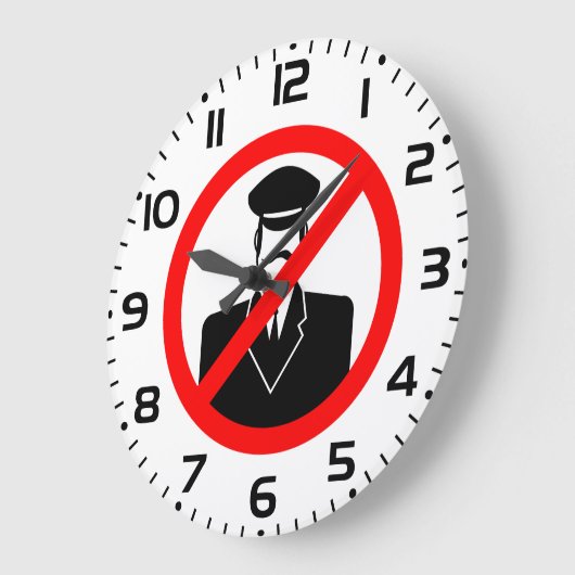 No Chauffeur Allowed Symbol Funny Warning Große Wanduhr (Winkel)