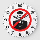 No Chauffeur Allowed Symbol Funny Warning Große Wanduhr (Vorderseite)