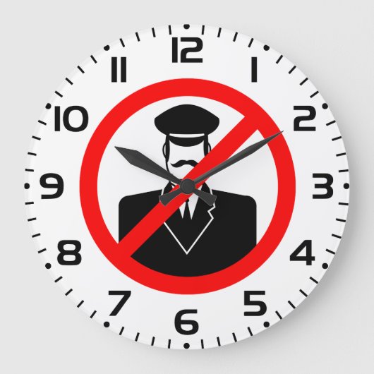 No Chauffeur Allowed Symbol Funny Warning Große Wanduhr (Vorderseite)