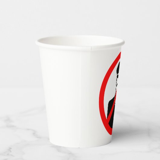 No Chauffeur Allowed Symbol Funny Warning Pappbecher (Rechts)