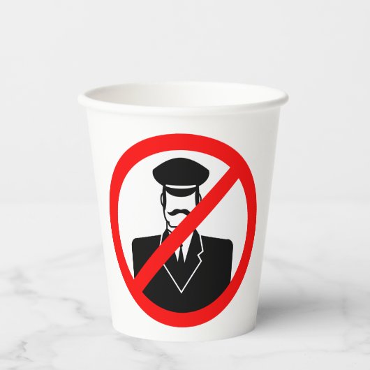 No Chauffeur Allowed Symbol Funny Warning Pappbecher (Vorderseite)